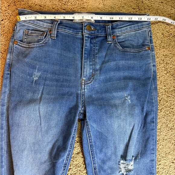 Free People Distressed Ankle Jeans in Blue - Picture 5 of 8